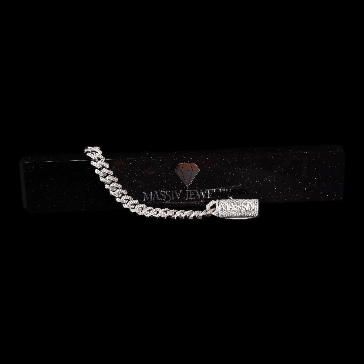 CUBAN ARMBAND MOISSANITE 10MM - 925 SILVER